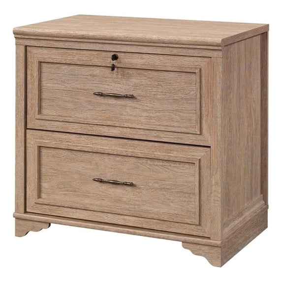 Pemberly Row Contemporary Engineered Wood Lateral File in Brushed Oak