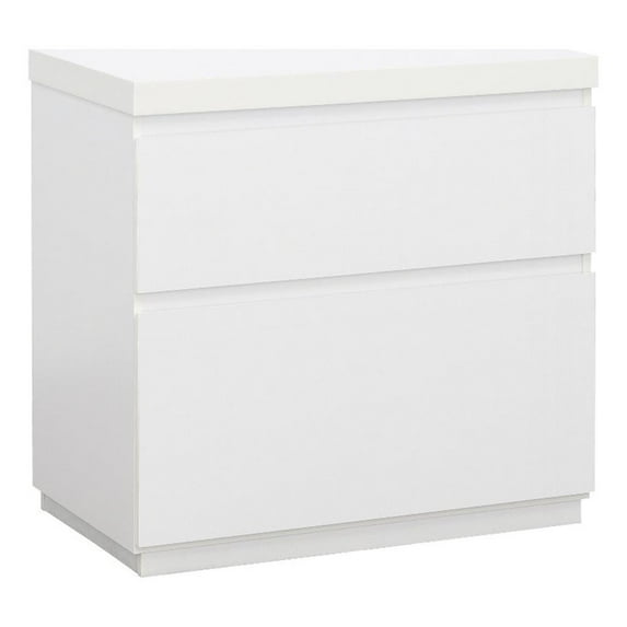 Pemberly Row Contemporary Engineered Wood Lateral File in White Finish