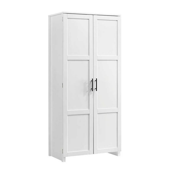 Pemberly Row Contemporary Engineered Wood Pantry in White Finish