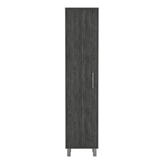 Pemberly Row Contemporary Engineered Wood Storage Cabinet in Smoky Oak