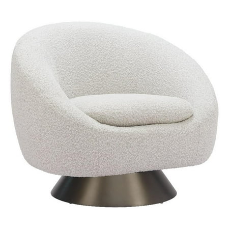 Pemberly Row Contemporary Engineered Wood Swivel Chair Misty Gray