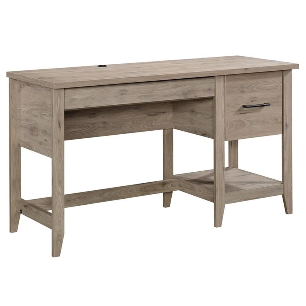 Pemberly Row Contemporary Engineered Wood Writing Desk in Laurel Oak