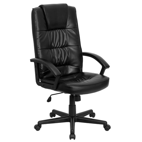 Pemberly Row Contemporary Ergonomically Curved Office Chair in Black