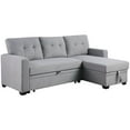 thumbnail image 1 of Pemberly Row Contemporary Fabric Reversible Sleeper Sectional Sofa in Light Gray, 1 of 14