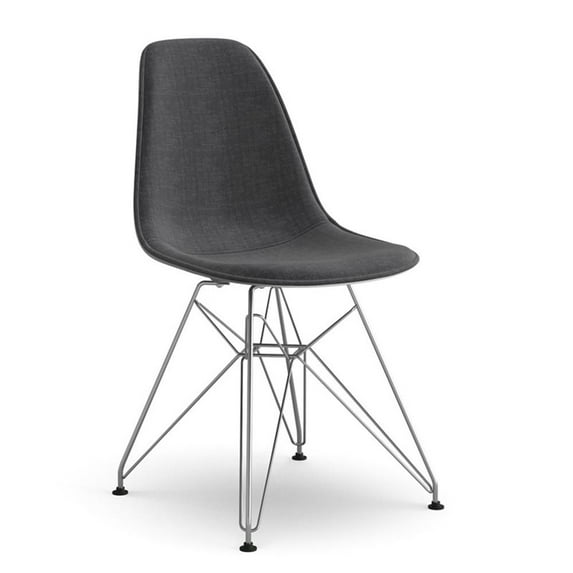 Pemberly Row Contemporary Fabric Side Chairs (Set of 2) in Gray