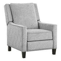 Pemberly Row Contemporary Fabric Upholstered Push Back Recliner in Gray