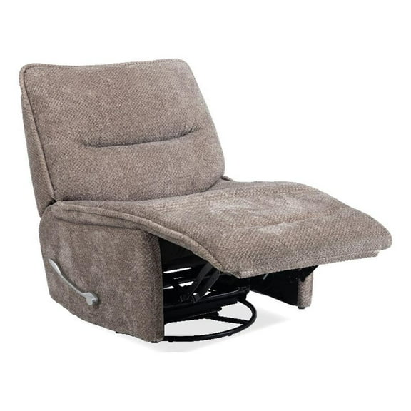 Pemberly Row Contemporary Fabric Wheat Armless Recliner in Brown