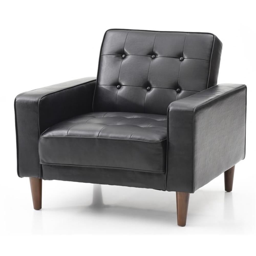 Unassembled Chair Pemberley Row Faux Leather Black Convertible Chair Rectangular Tufted ...