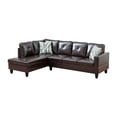 thumbnail image 1 of Pemberly Row Contemporary Faux Leather Left Facing Sectional in Brown, 1 of 9