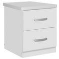 thumbnail image 1 of Pemberly Row Contemporary Faux Wood 2 Drawer Nightstand in White, 1 of 6