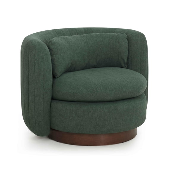 Pemberly Row Contemporary Forest Green Chenille Swivel Accent Chair