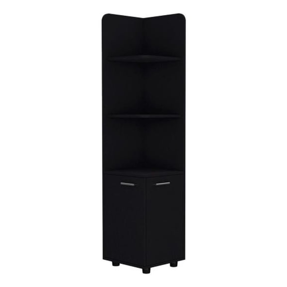 Pemberly Row Contemporary Freestanding Cabinet Engineered Wood Black
