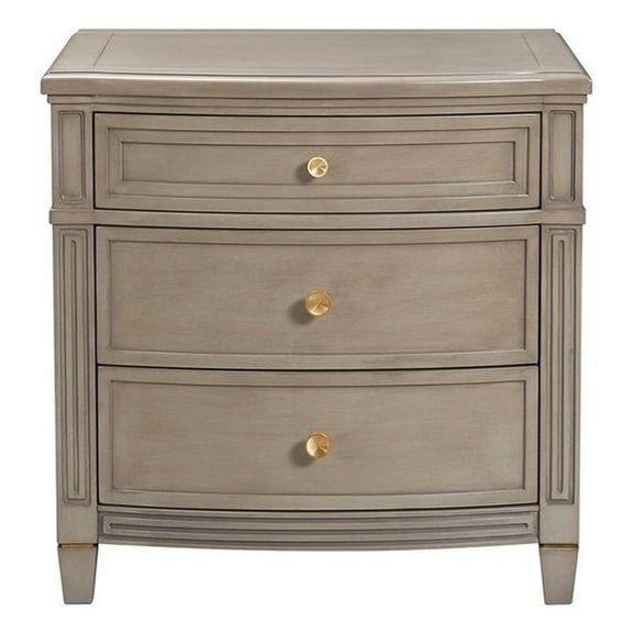 Pemberly Row Contemporary Gold Accent End Table Grey Cashmere