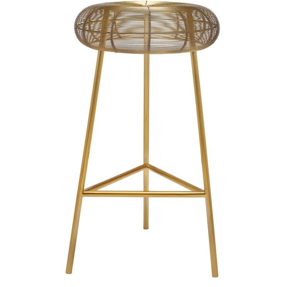 Pemberly Row Contemporary Gold Metal Counter Stool - 16"W x 16"D x 26.5"H