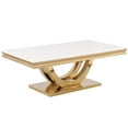 thumbnail image 1 of Pemberly Row Contemporary Gold Rectangle Faux Marble Coffee Table, 1 of 3