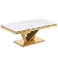thumbnail image 1 of Pemberly Row Contemporary Gold Rectangle Faux Marble Coffee Table, 1 of 3