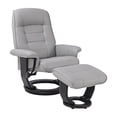thumbnail image 1 of Pemberly Row Contemporary Gray Leather Swivel Recliner with Matching Ottoman, 1 of 5