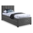 thumbnail image 1 of Pemberly Row Contemporary Gray Linen Textured Fabric Twin Trundle Bed, 1 of 11