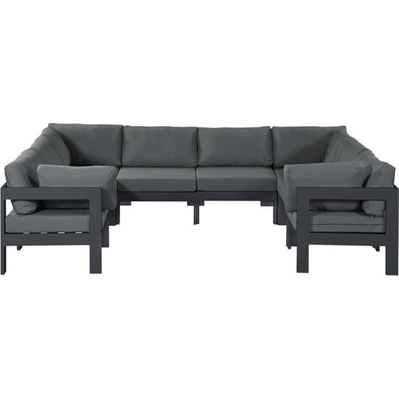 Pemberly Row Contemporary Gray Outdoor Patio Modular Sectional