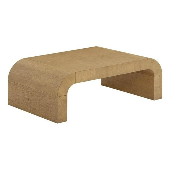 Pemberly Row Contemporary Hump Natural Coffee Table - 46"W x 30"D x 16.3"H