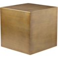 thumbnail image 1 of Pemberly Row Contemporary Large Metal Side Table in Brushed Brass, 1 of 3