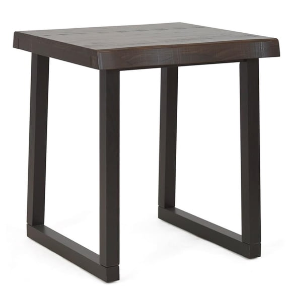 Pemberly Row Contemporary Live Edge Cherry and Ebony Wood End Table