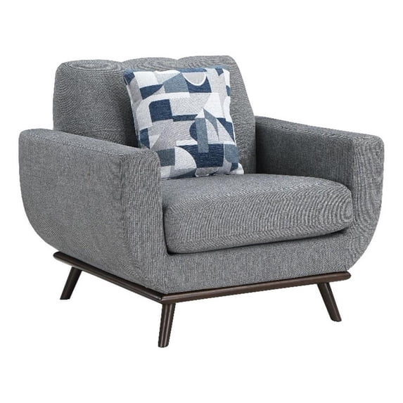 Pemberly Row Contemporary Living Room Chair with Tufted Back in Gray