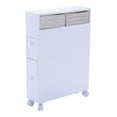 thumbnail image 1 of Pemberly Row Contemporary MDF Floor Cabinet with 4 Rolling Casters in White, 1 of 6