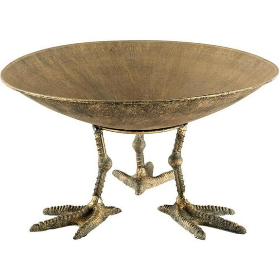 Pemberly Row Contemporary Medium Gold Metal Webbed Feet Bowl