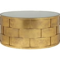 thumbnail image 1 of Pemberly Row Contemporary Metal Coffee Table with Glass in Gold Leaf, 1 of 4