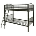 thumbnail image 1 of Pemberly Row Contemporary Metal Twin Over Twin Bunk Bed Attached Ladder in Black, 1 of 13
