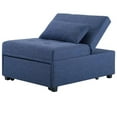 thumbnail image 1 of Pemberly Row Contemporary Microfiber Fabric Convertible Sofa Bed in Blue, 1 of 22