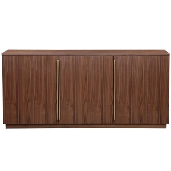 Pemberly Row Contemporary / Modern Three Doors Buffet in Walnut