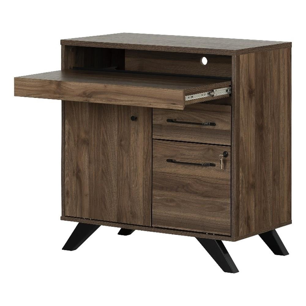 South Shore Flam 44'' Natural Walnut Multi-Function Secretary Desk