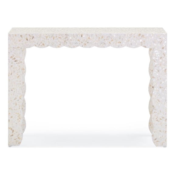 Pemberly Row Contemporary Natural Capiz Shell Console - 42.9"W x 15.7"D x 30.6"H