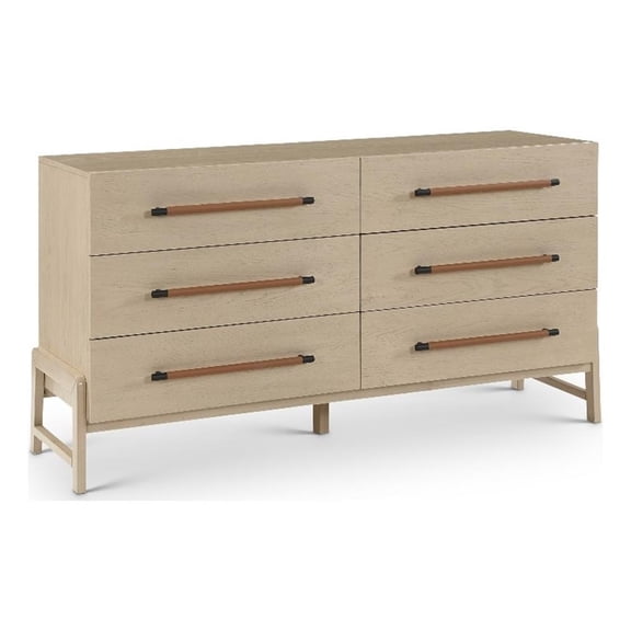 Pemberly Row Contemporary Natural Dresser - 62"W x 19.5"D x 33"H