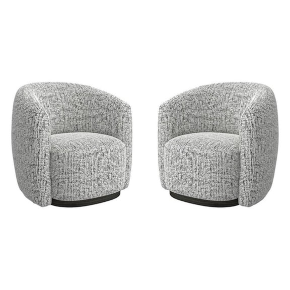 Pemberly Row Contemporary Nightshade Swivel Accent Chair Two Pack
