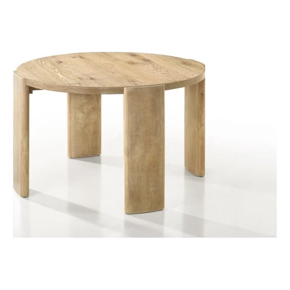 Pemberly Row Contemporary Oak Finish Wood 47" Round Dining Table