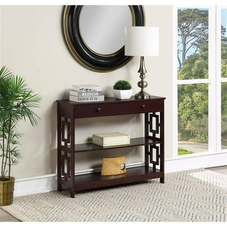 Pemberly Row Contemporary One-Drawer Console Table- Espresso Wood Finish