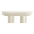 thumbnail image 1 of Pemberly Row Contemporary Oval Concrete Coffee Table in White, 1 of 10