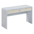 thumbnail image 1 of Pemberley Row Rattan Pastel Blue Console Desk Rectangular 48"W x 15"D x 30.3"H Assembled, 1 of 7