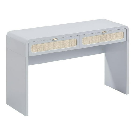 Pemberley Row Rattan Pastel Blue Console Desk Rectangular 48"W x 15"D x 30.3"H Assembled