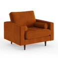 thumbnail image 1 of Pemberly Row Contemporary Performance Velvet Arm Chair in Orange, 1 of 4