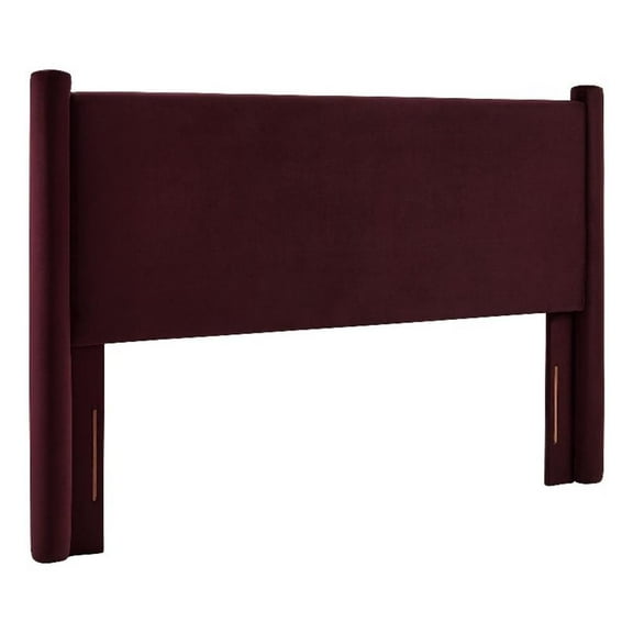 Pemberly Row Contemporary Performance Velvet King Headboard in Mulberry