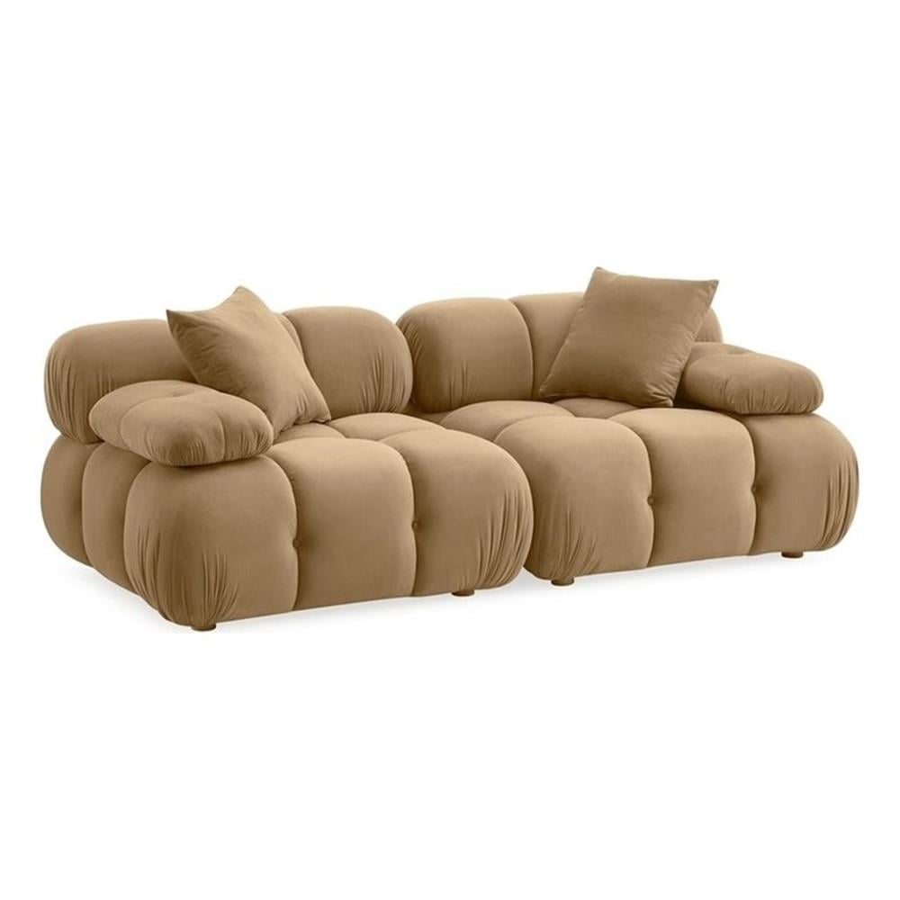 Pemberly Row Contemporary Performance Velvet Modular Loveseat