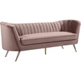 thumbnail image 1 of Pemberly Row Contemporary Pink Velvet Sofa with Sturdy Stainless Steel Legs, 1 of 8
