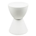 thumbnail image 1 of Pemberly Row Contemporary Plastic Ribbed Round End Table in White, 1 of 8