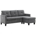 thumbnail image 1 of Pemberly Row Contemporary Polyester Fabric Sectional Sofa in Gray, 1 of 10