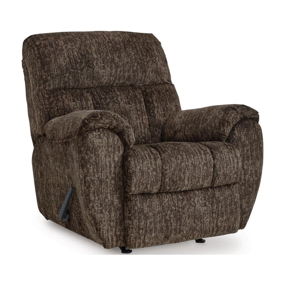 Pemberly Row Contemporary Polyester Upholstered Brown Rocker Recliner