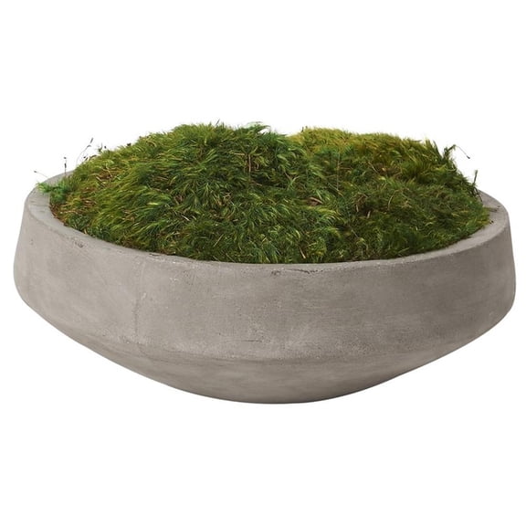 Pemberly Row Contemporary Preserved Mood Moss in Grey Newport Bowl